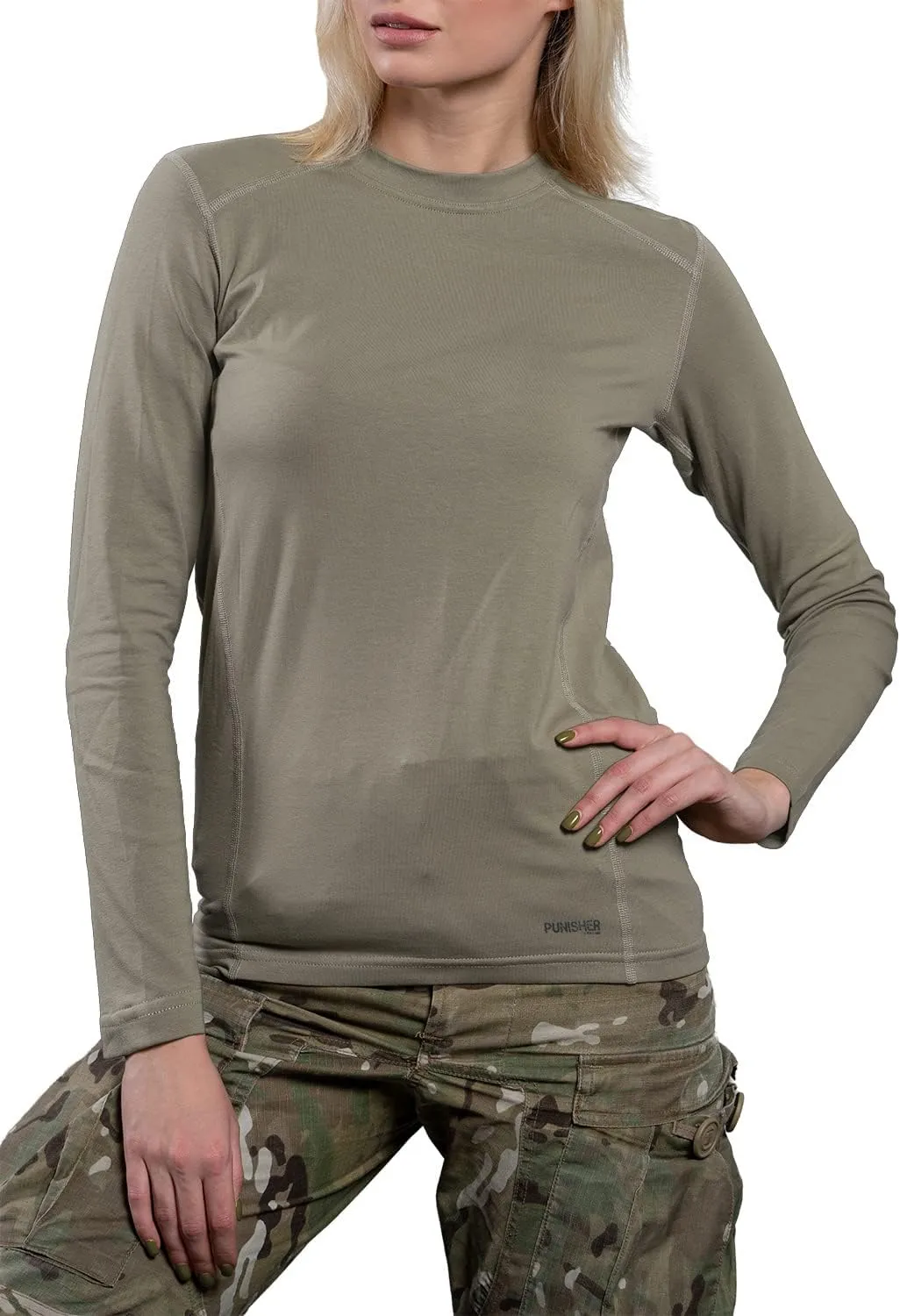 281Z Womens Military Stretch Cotton Underwear Shirt - Tactical Hiking Outdoor - Punisher Combat Line
