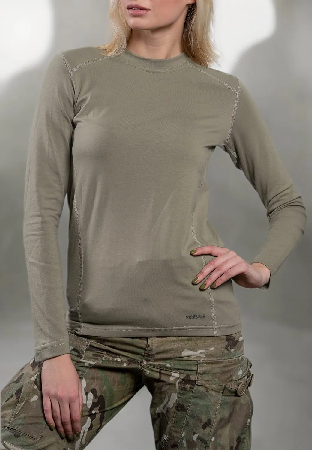 281Z Womens Military Stretch Cotton Underwear Shirt - Tactical Hiking Outdoor - Punisher Combat Line
