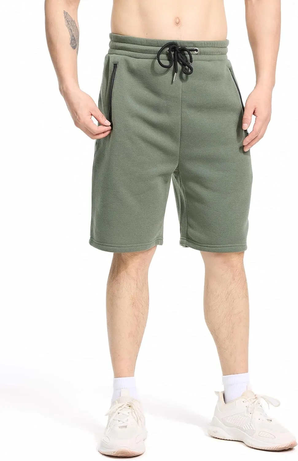 3 Pack Mens Athletic Shorts Casual Quick-Drying Gym Shorts for Mens with Zipper Pockets Drawstring