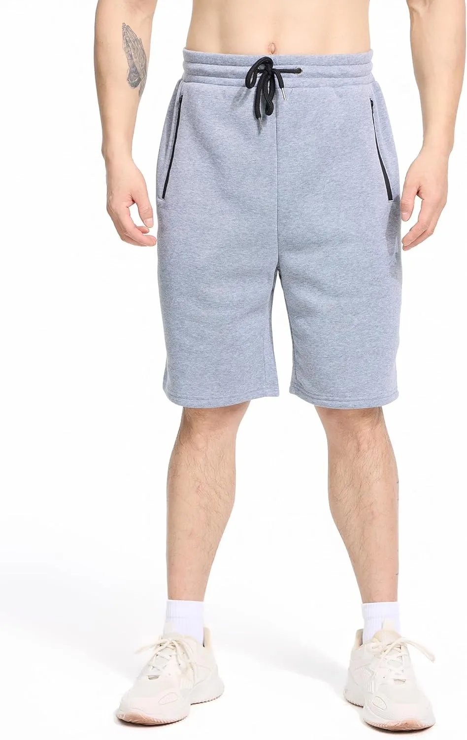 3 Pack Mens Athletic Shorts Casual Quick-Drying Gym Shorts for Mens with Zipper Pockets Drawstring