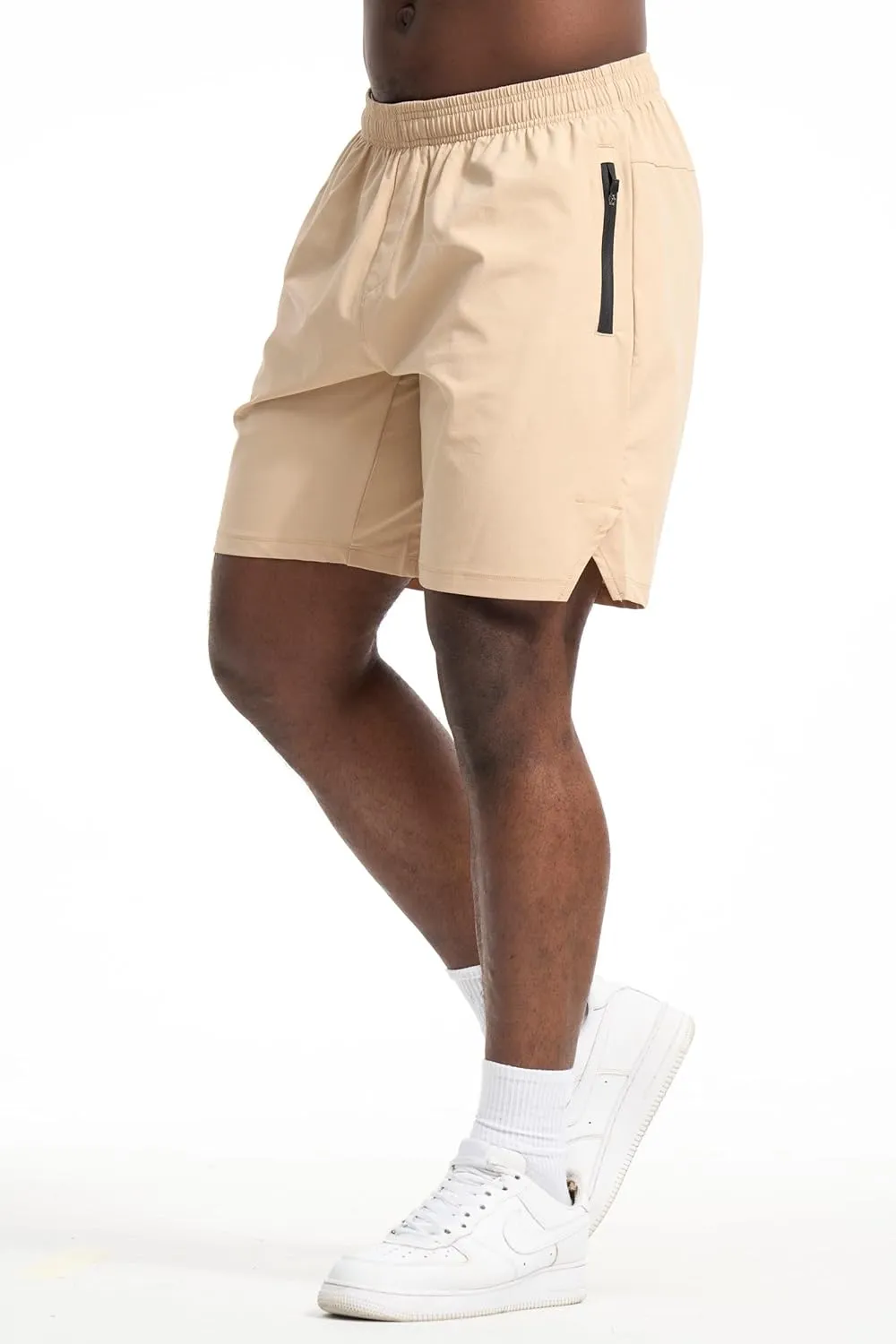 3 Pack Mens Athletic Shorts Casual Quick-Drying Gym Shorts for Mens with Zipper Pockets Drawstring