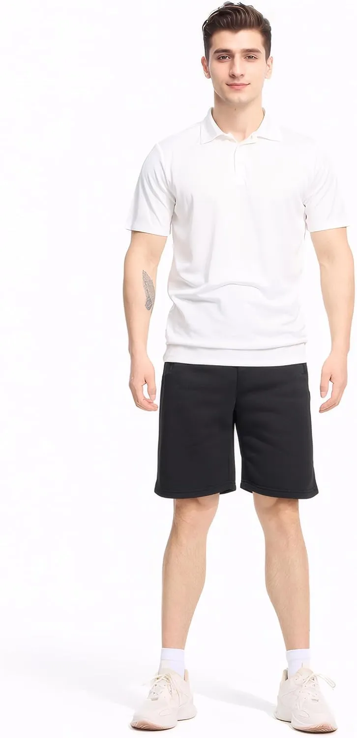 3 Pack Mens Athletic Shorts Casual Quick-Drying Gym Shorts for Mens with Zipper Pockets Drawstring