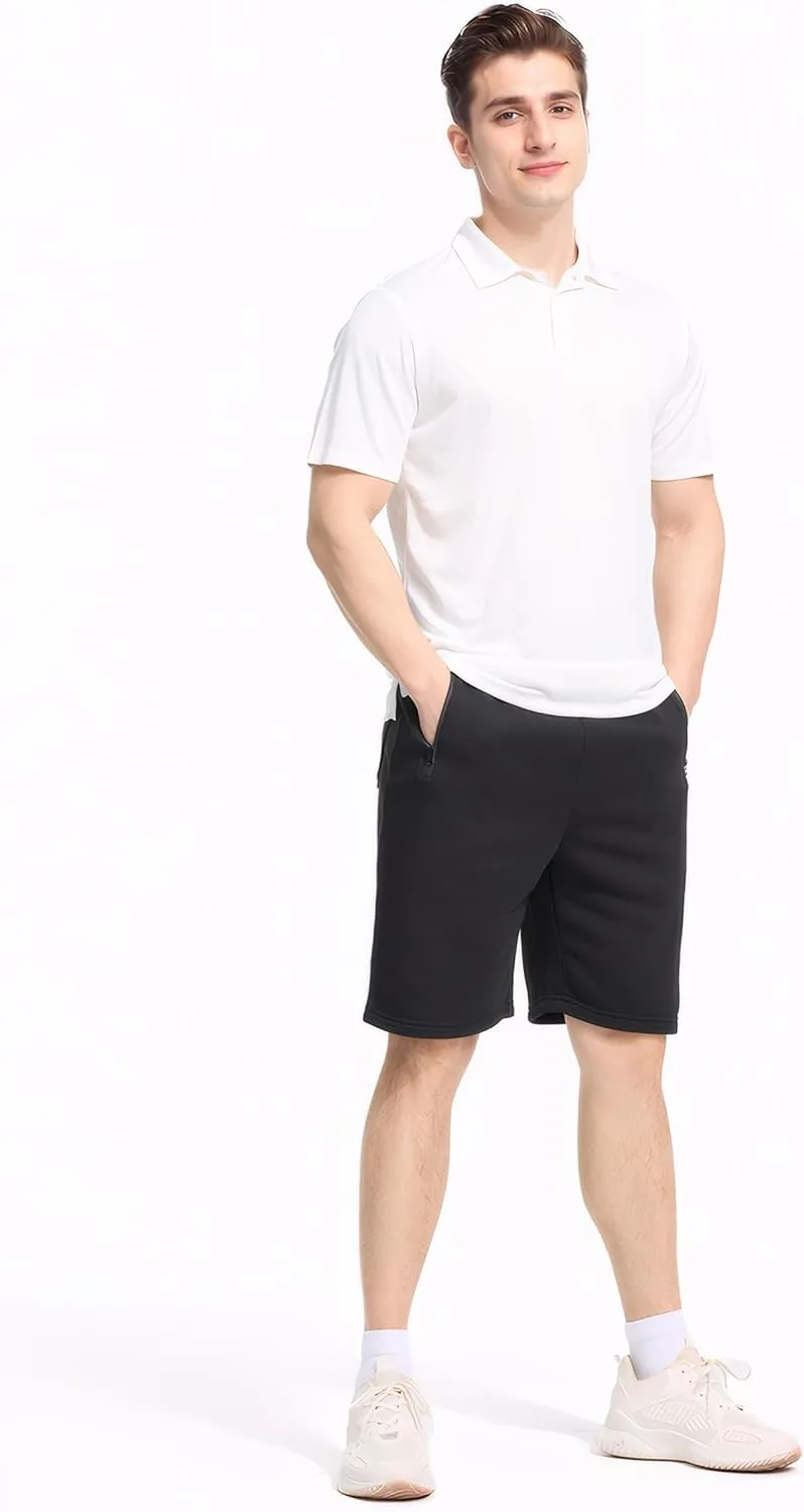 3 Pack Mens Athletic Shorts Casual Quick-Drying Gym Shorts for Mens with Zipper Pockets Drawstring