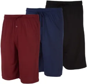 3 Pack Mens Jersey Shorts with Pockets and Drawstring  Soft Men's Lounge Shorts for The House, Sleep PJ, Pajamas  Up to 3XL