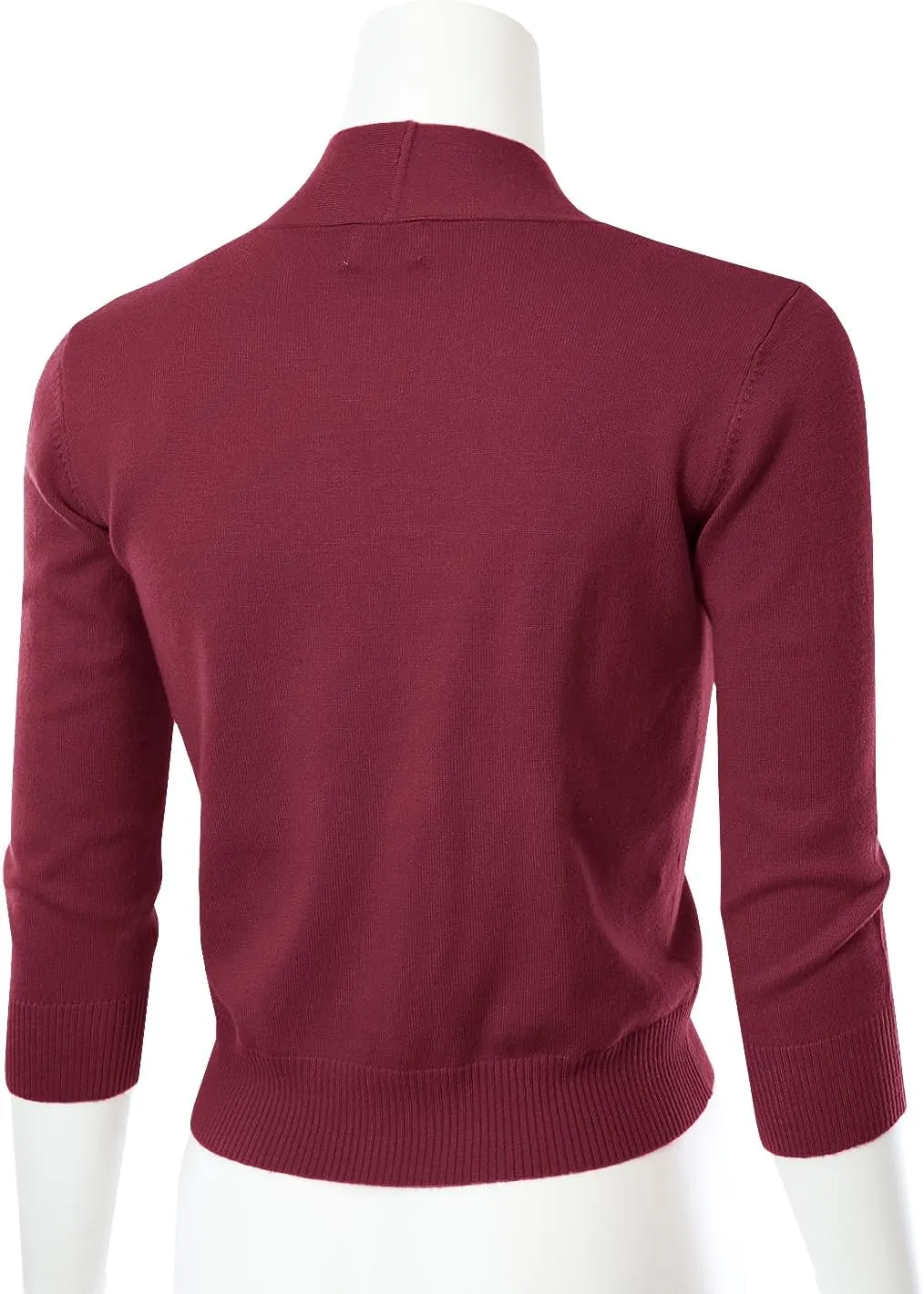 3/4 Sleeve Solid Open Bolero Cropped Cardigan for Women (S-3XL)