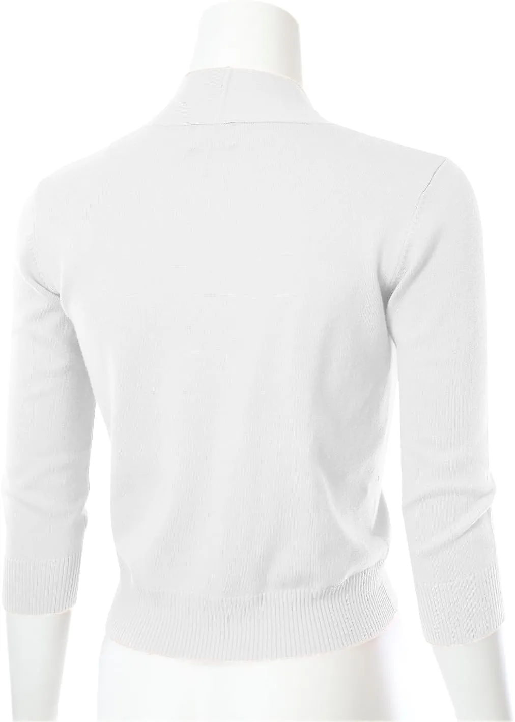 3/4 Sleeve Solid Open Bolero Cropped Cardigan for Women (S-3XL)