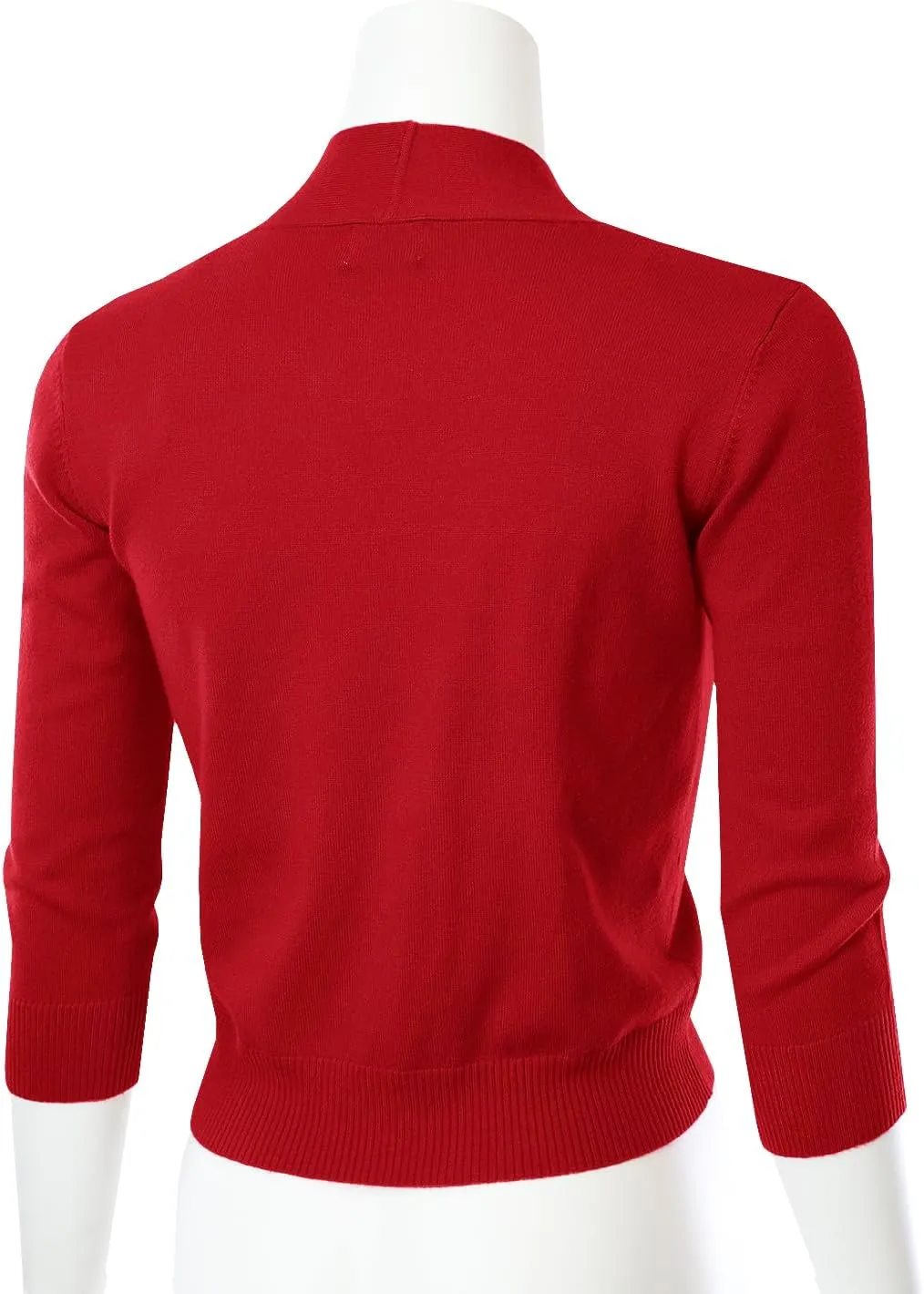 3/4 Sleeve Solid Open Bolero Cropped Cardigan for Women (S-3XL)