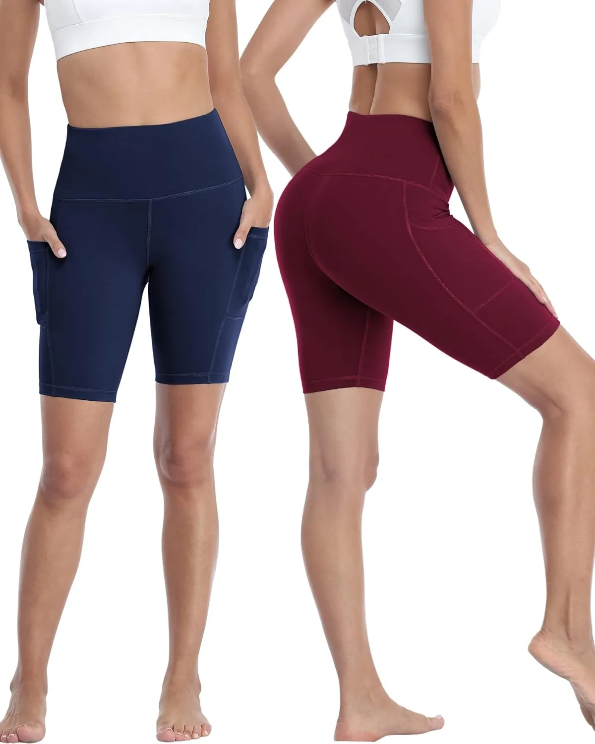 4 Pack Biker Shorts with Pockets for Women High Waist,Womens Athletic Workout Shorts for Summer