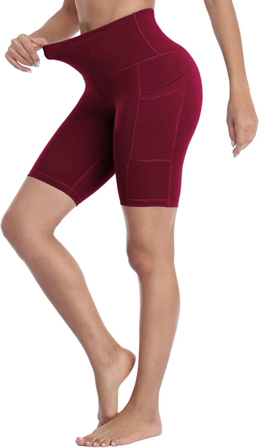 4 Pack Biker Shorts with Pockets for Women High Waist,Womens Athletic Workout Shorts for Summer