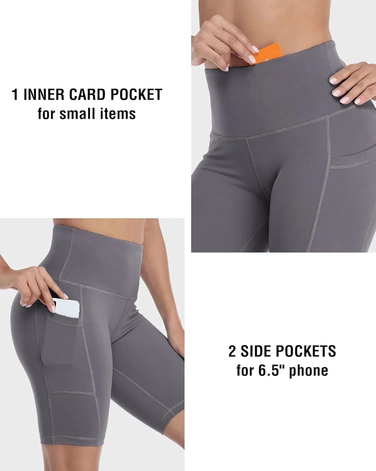 4 Pack Biker Shorts with Pockets for Women High Waist,Womens Athletic Workout Shorts for Summer