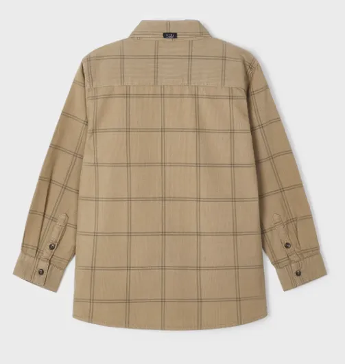 4105 Mayoral Mini Boys Corduroy Button Up Overshirt - Sand