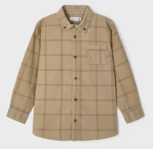 4105 Mayoral Mini Boys Corduroy Button Up Overshirt - Sand