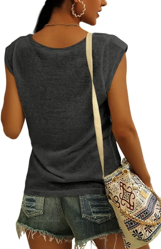 4th of July Shirt for Women 1776 Cap Sleeve Tank Tops American Flag Summer Scoop Neck Tops