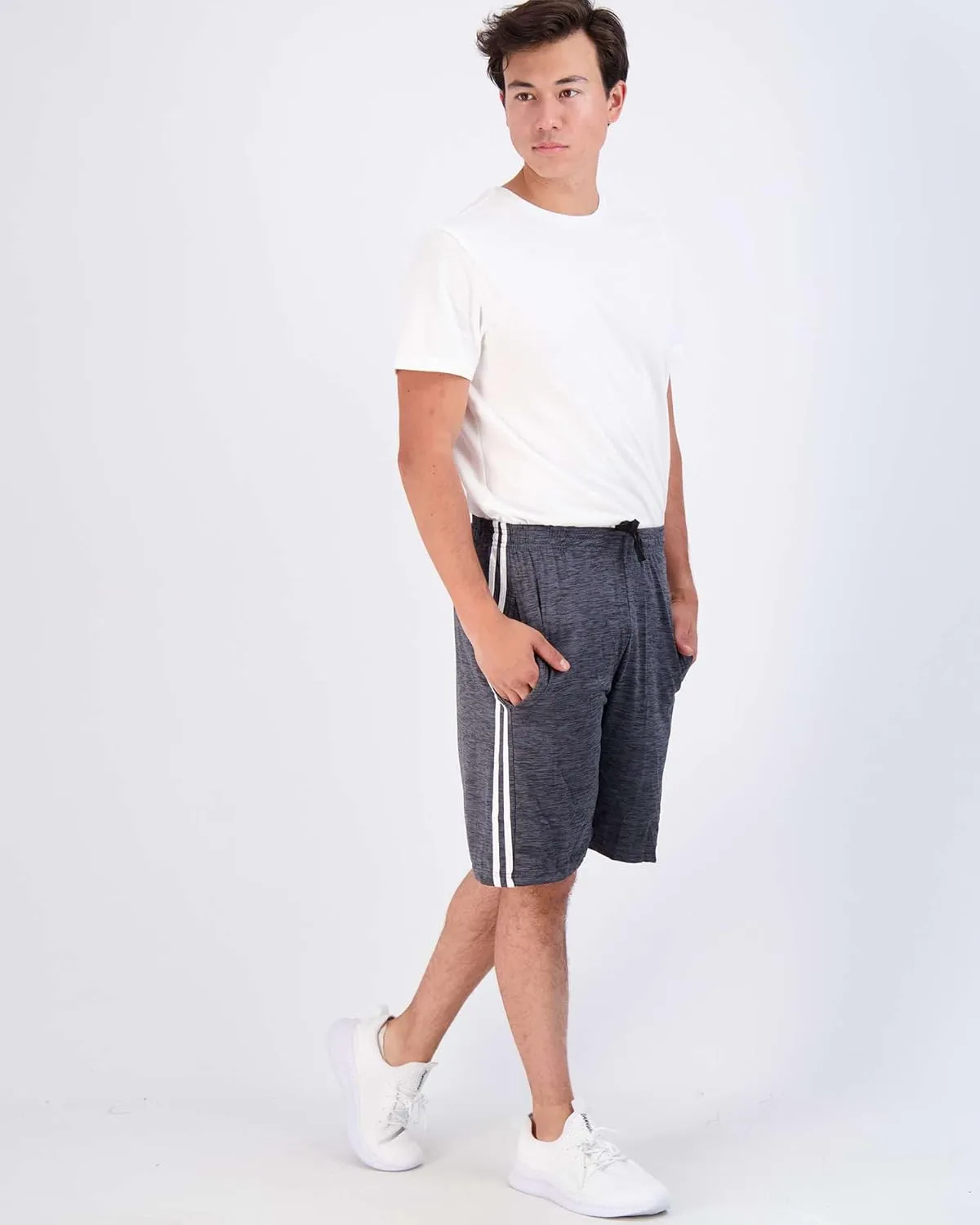 5 Pack Men's Active Quick Dry Fit Shorts - Athletic Running Gym Workout Casual Shorts with Pockets Bulk