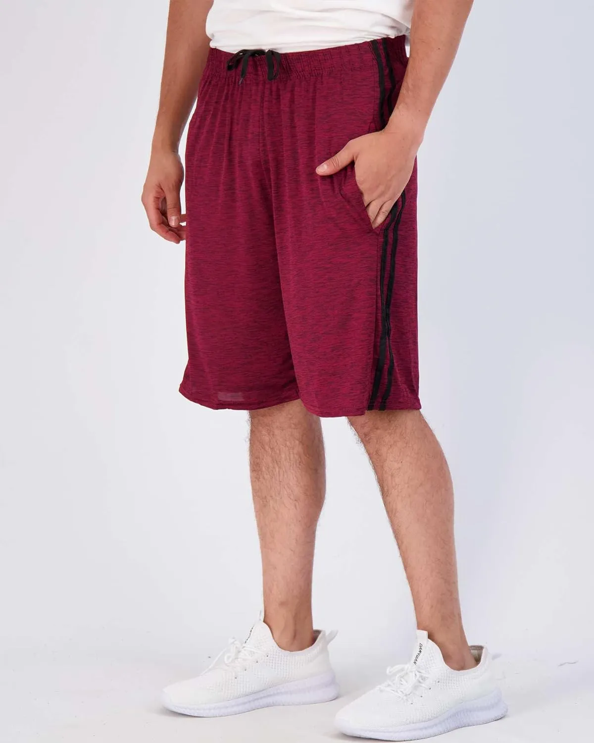 5 Pack Men's Active Quick Dry Fit Shorts - Athletic Running Gym Workout Casual Shorts with Pockets Bulk