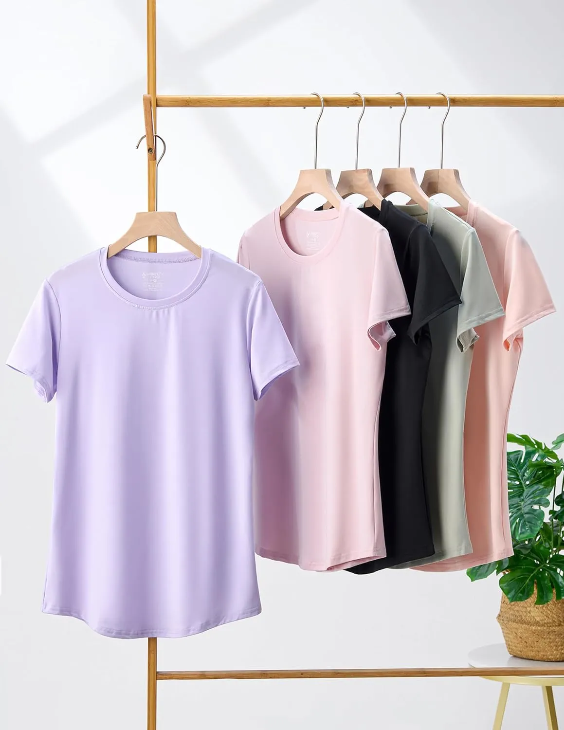 5 Pack: Women's Dry Fit Short Sleeve T Shirts, Athletic Workout Tee Tops for Gym Yoga Running