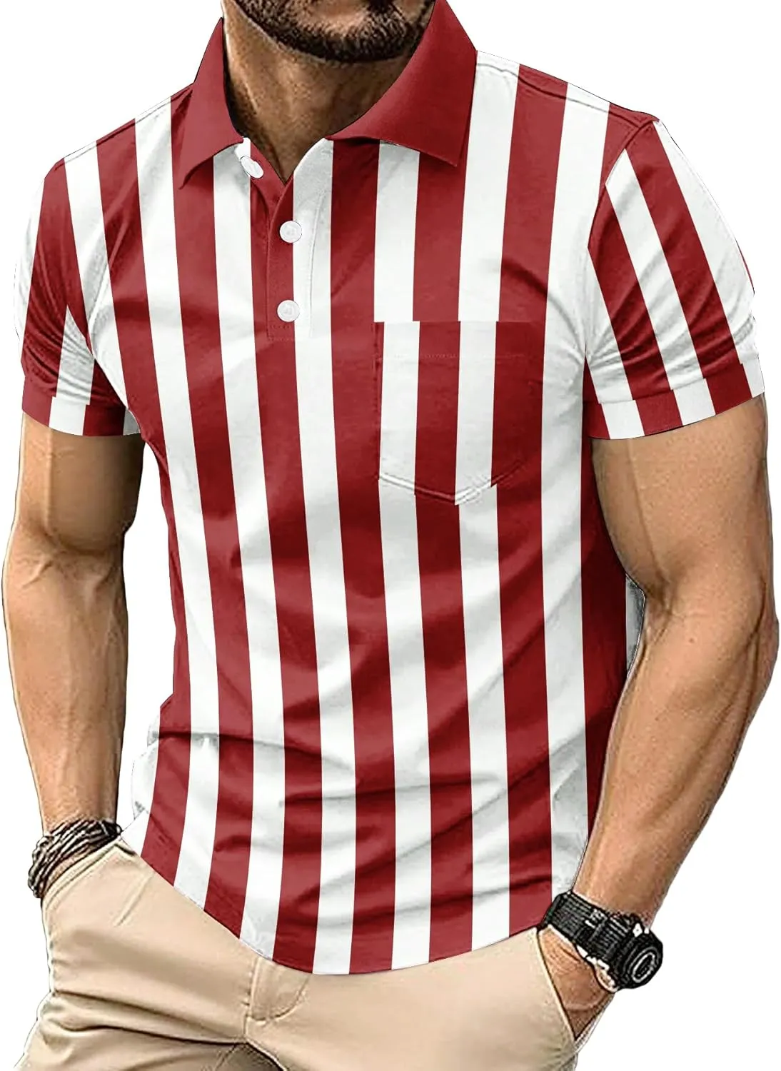 6 Pack Mens Polo Shirt Short Sleeve Sports Golf Tennis T-Shirt Moisture-Wicking Summer Shirts for Work Casual Athletic
