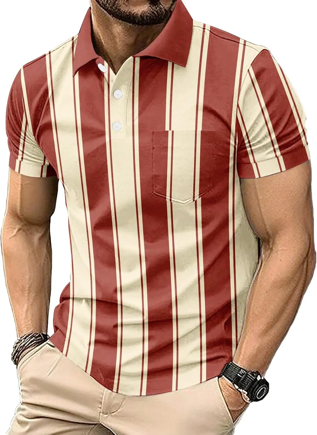 6 Pack Mens Polo Shirt Short Sleeve Sports Golf Tennis T-Shirt Moisture-Wicking Summer Shirts for Work Casual Athletic