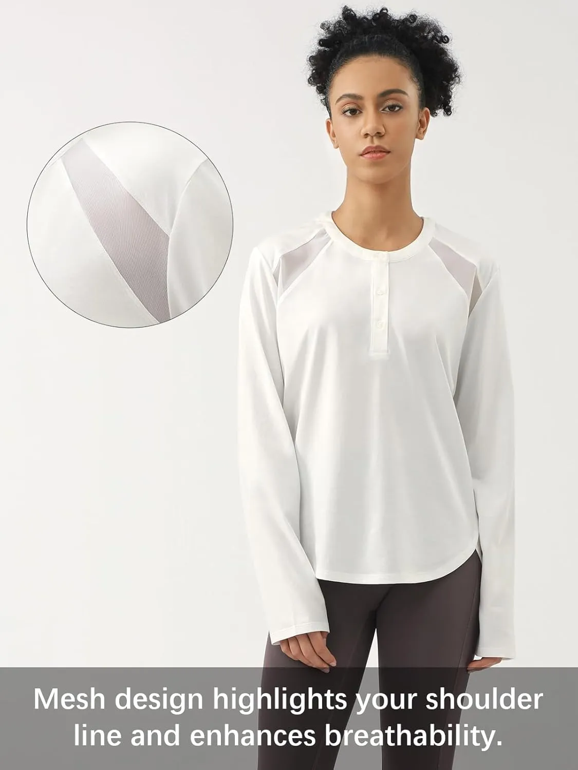 AARYA Women's Lightweight Long Sleeve Workout Shirts - Quick Dry Cotton Yoga & Running Tops, Athletic Active Tee