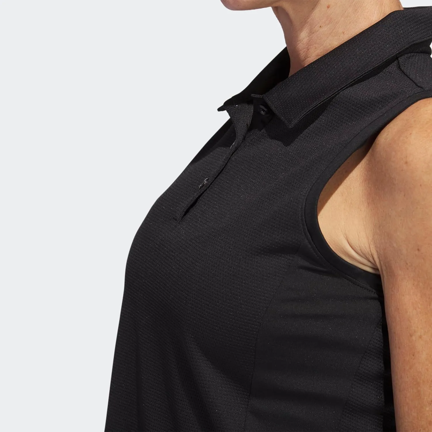 adidas Women's Textured Sleeveless Golf Polo Shirt