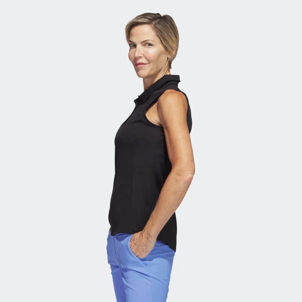 adidas Women's Textured Sleeveless Golf Polo Shirt