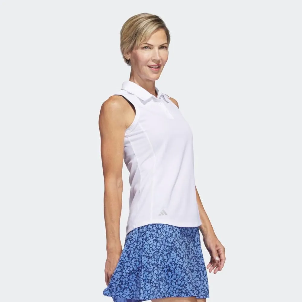 adidas Women's Textured Sleeveless Golf Polo Shirt