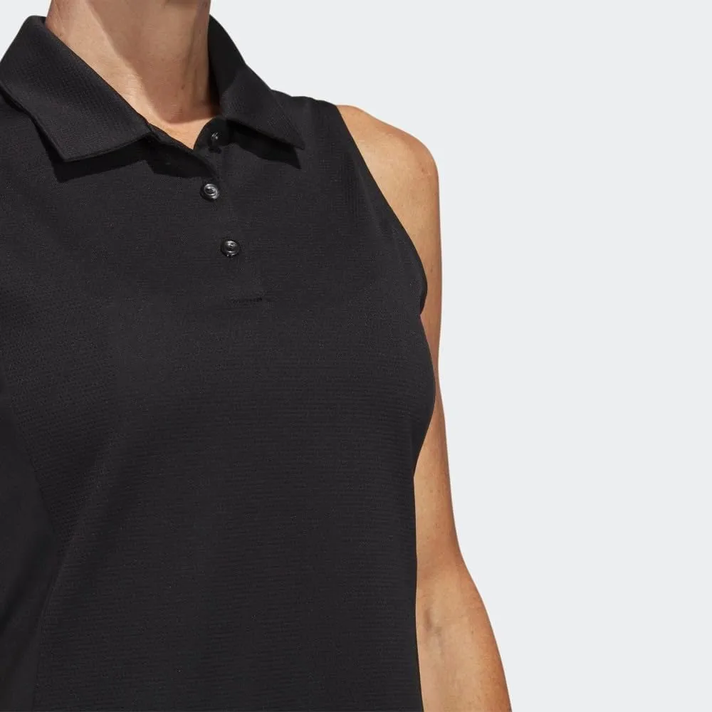 adidas Women's Textured Sleeveless Golf Polo Shirt