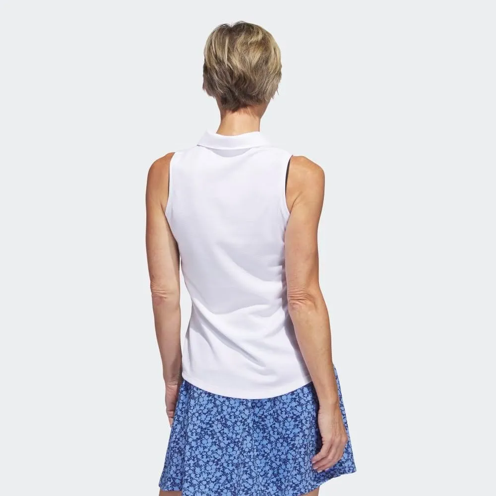 adidas Women's Textured Sleeveless Golf Polo Shirt
