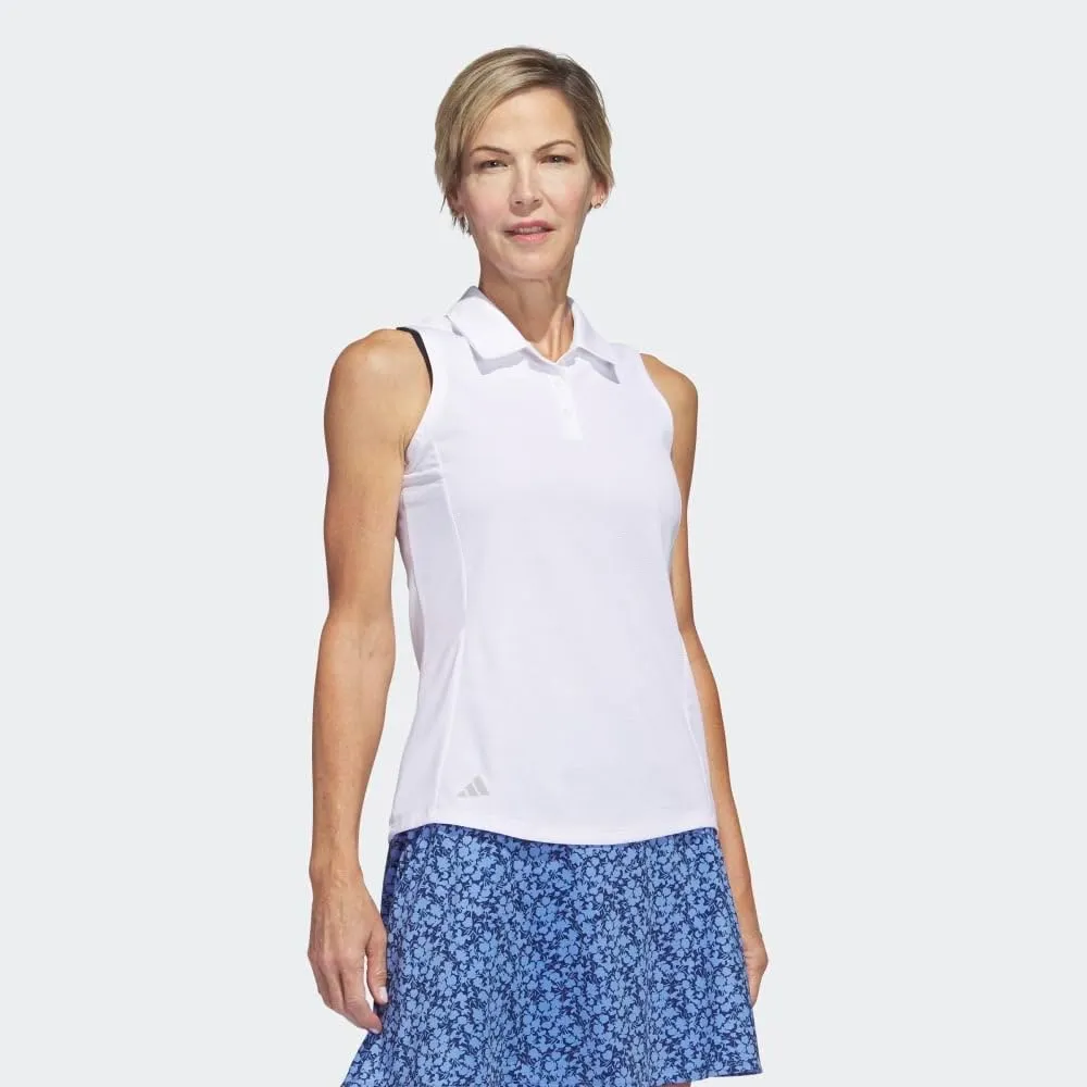 adidas Women's Textured Sleeveless Golf Polo Shirt