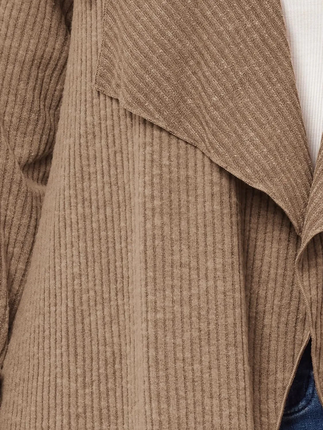 Agnes Orinda Plus Size Sweater Knit Cardigan for Women Open Front Irregular Hem Long Sleeve Cardigan with Pockets