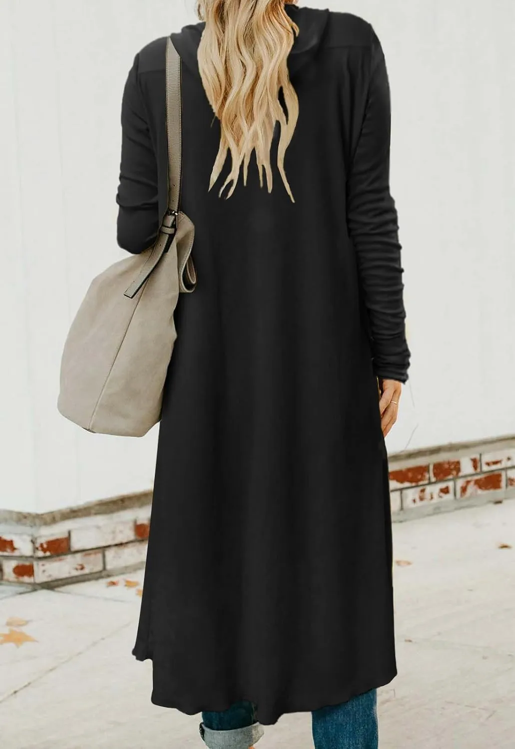 Alaster Queen Women's Hooded Long Cardigans Open Front Long Sleeve Lightweight Cardigan for Women with Pockets