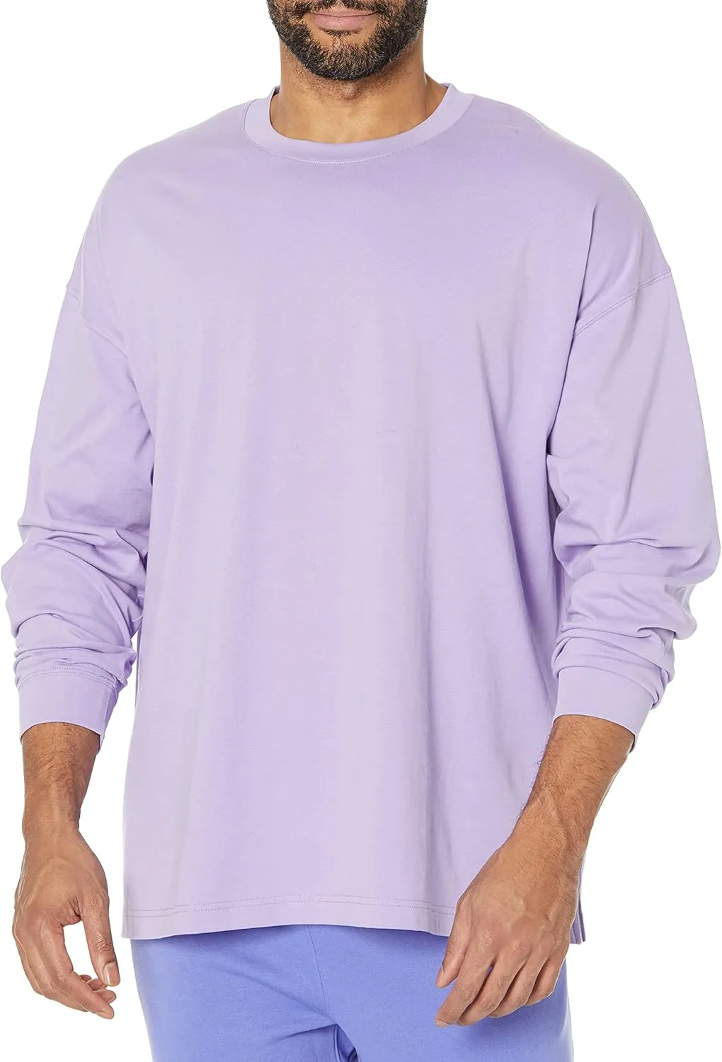 Amazon Essentials Men's Long-Sleeve T-Shirt Oversized-Fit Organic Cotton