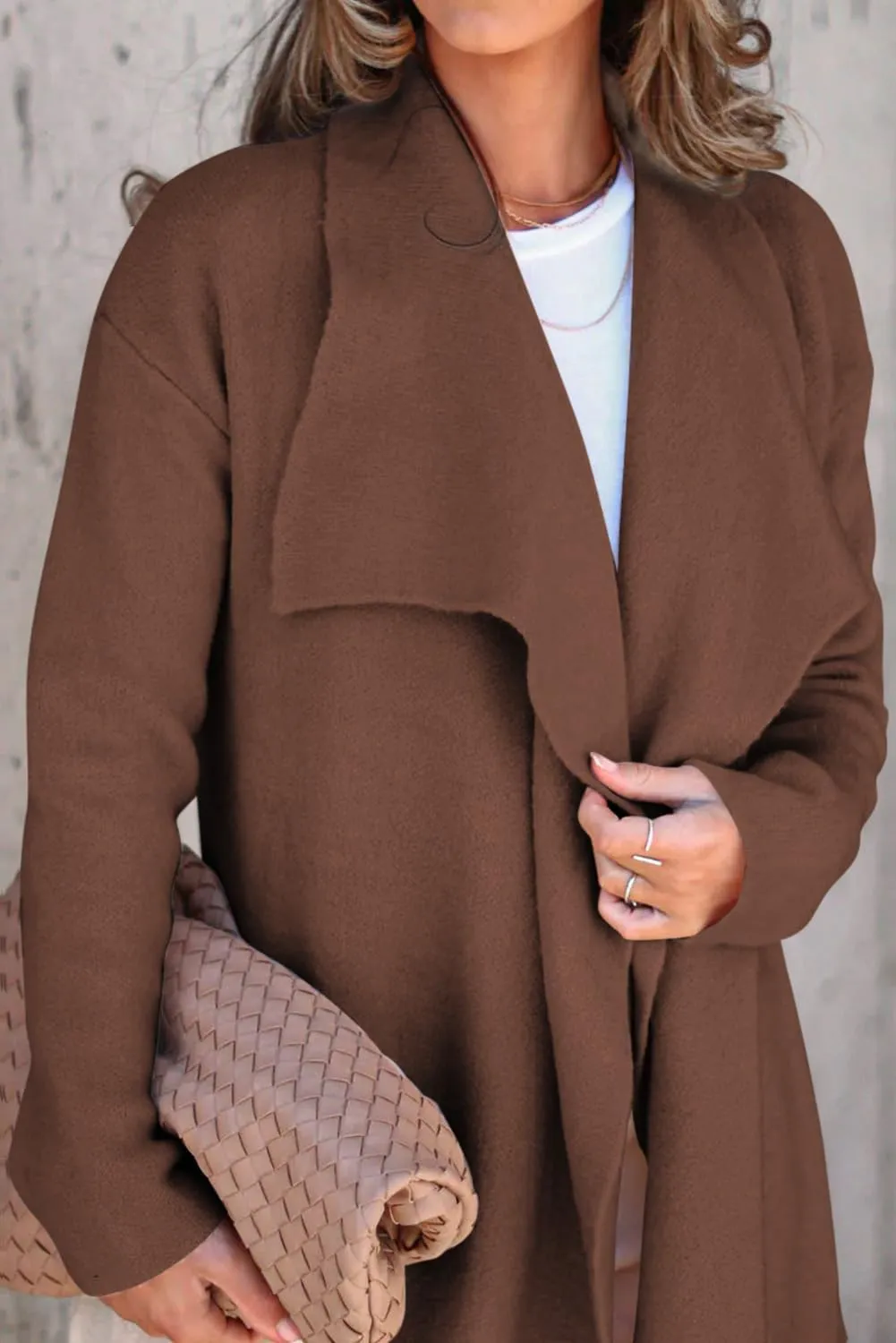 Angerella Women's Casual Long Sleeve Draped Open Front Knit Long Cardigan Sweater Outwear Coats with Pocket