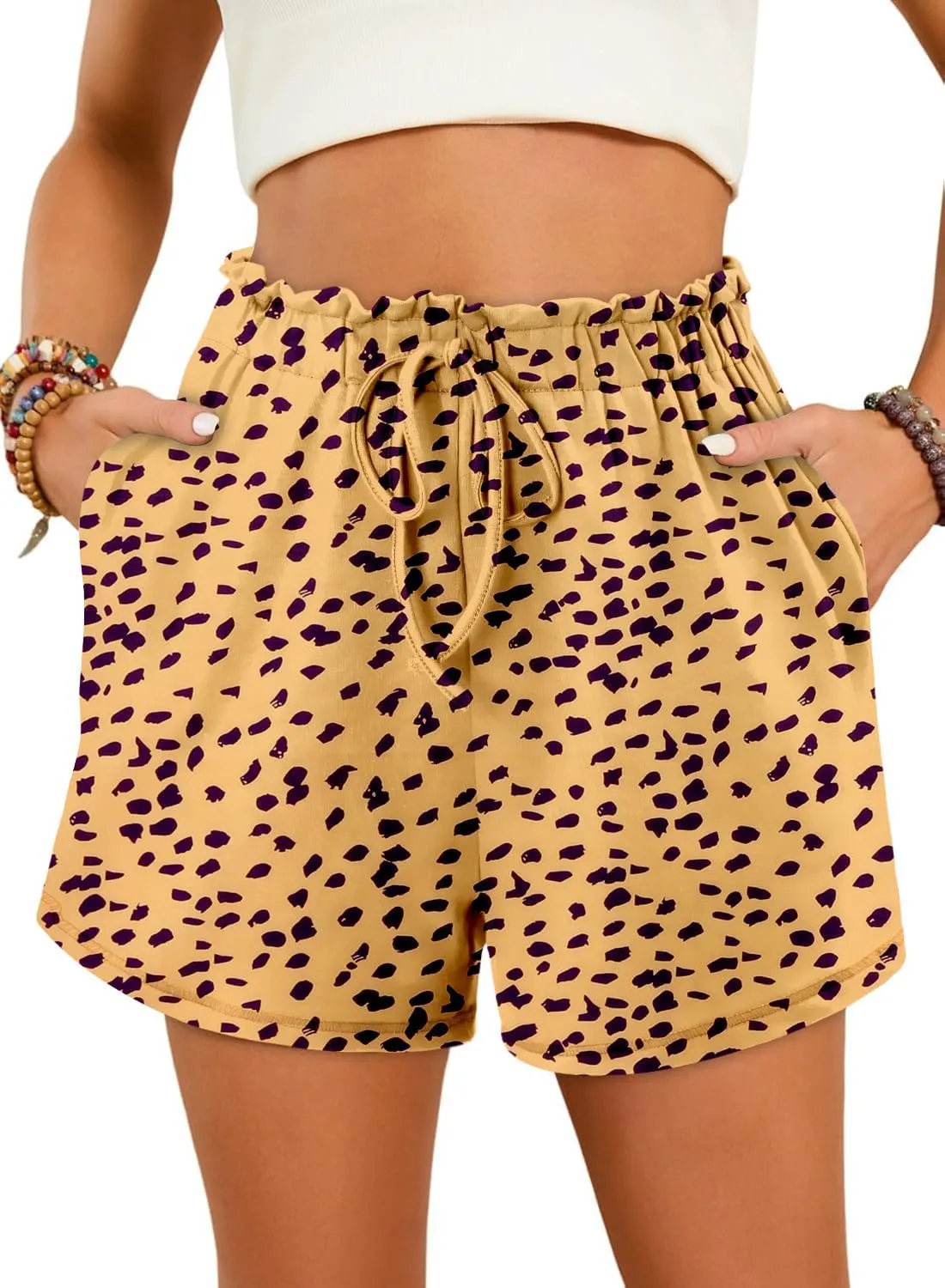 Angerella Womens Shorts with Pockets Summer Casual Shorts for Women Comfy Elastic Waist Lightweight Short Pants