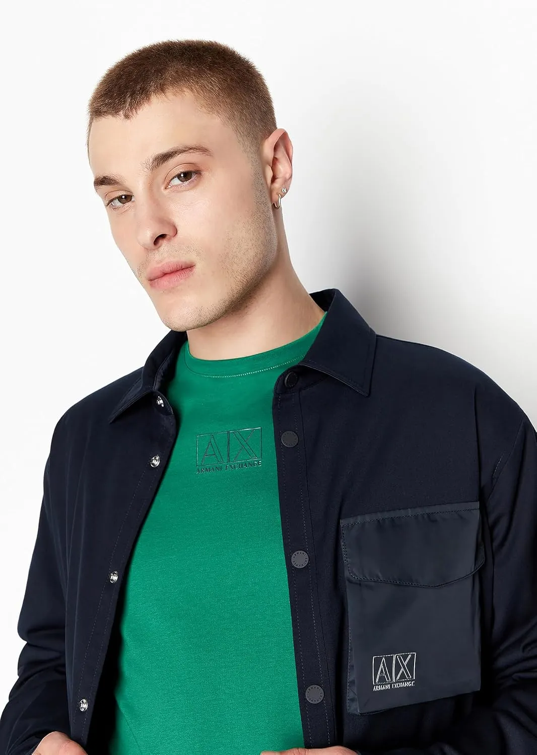 Armani Exchange Men's Wool Mix Shirt Jacket