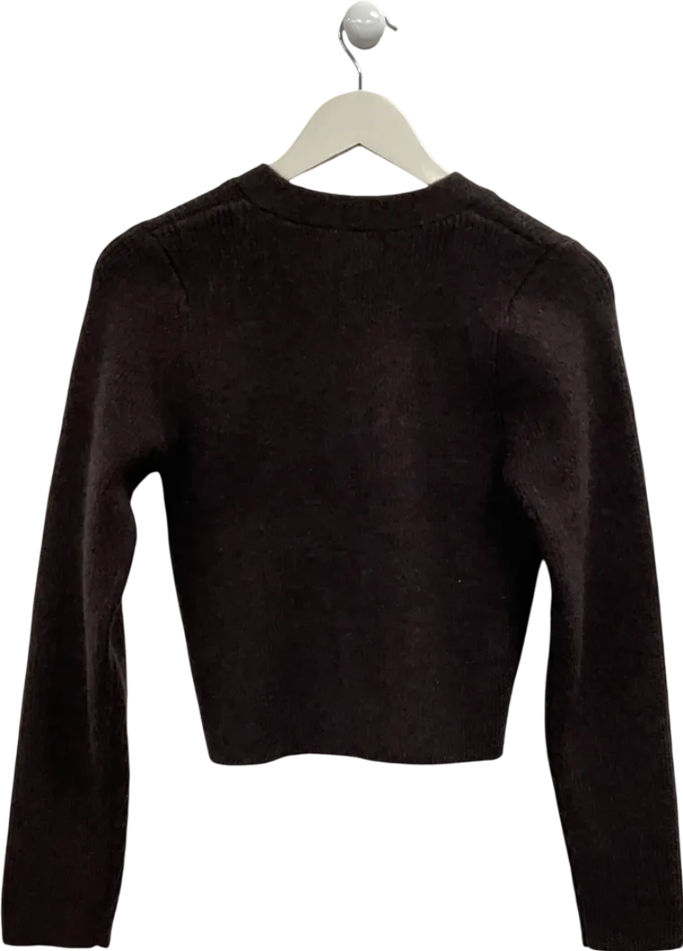 ASOS Brown Structured V Neck Cardigan In Chocolate UK XS