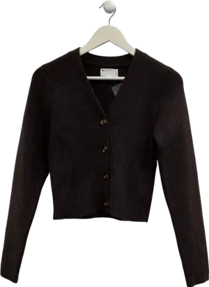 ASOS Brown Structured V Neck Cardigan In Chocolate UK XS