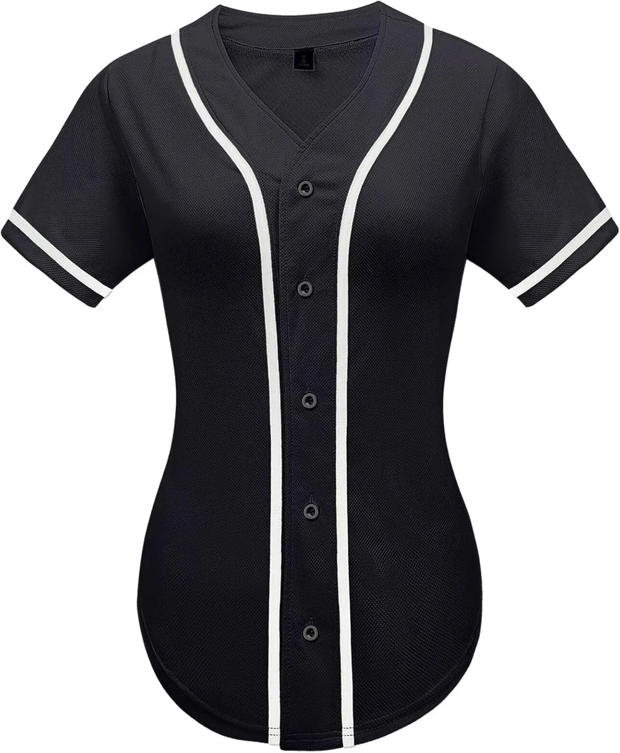babyhealthy Womens Baseball Jersey Button Down Plain Tshirts Hip Hop Softball Sports Active Tee