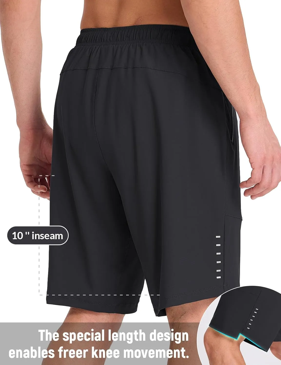 baleaf Men's Mountain Bike Shorts 4D Padded Loose-fit MTB Cycling Lightweight Bicycle Biking Shorts Zipper Pockets