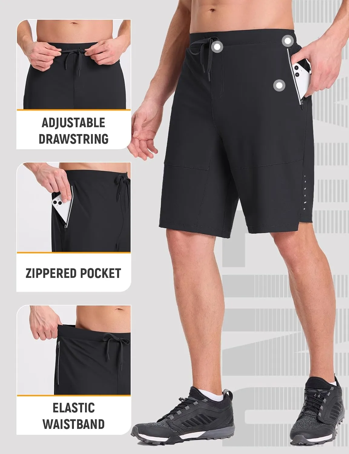baleaf Men's Mountain Bike Shorts 4D Padded Loose-fit MTB Cycling Lightweight Bicycle Biking Shorts Zipper Pockets