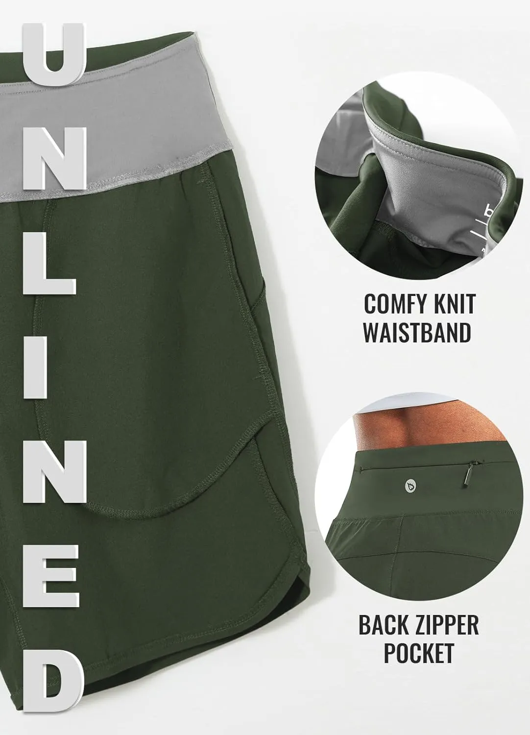 baleaf Women's 7" Athletic Long Running Shorts Workout Gym Quick Dry Hiking Shorts High Waisted Zipper Pocket