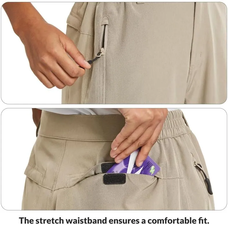 baleaf Women's Long Hiking Bermuda Shorts Quick Dry Summer Golf Shorts Lightweight with Pockets UPF 50  for Camping, Work