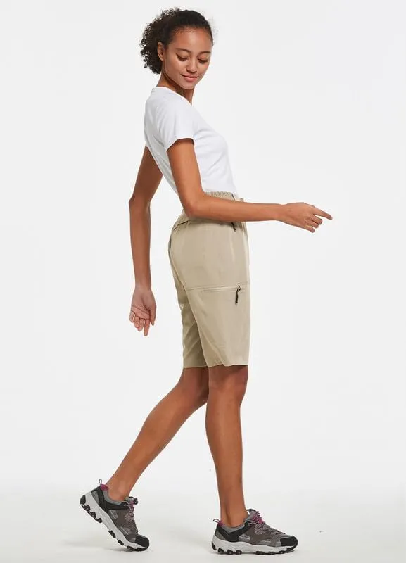 baleaf Women's Long Hiking Bermuda Shorts Quick Dry Summer Golf Shorts Lightweight with Pockets UPF 50  for Camping, Work