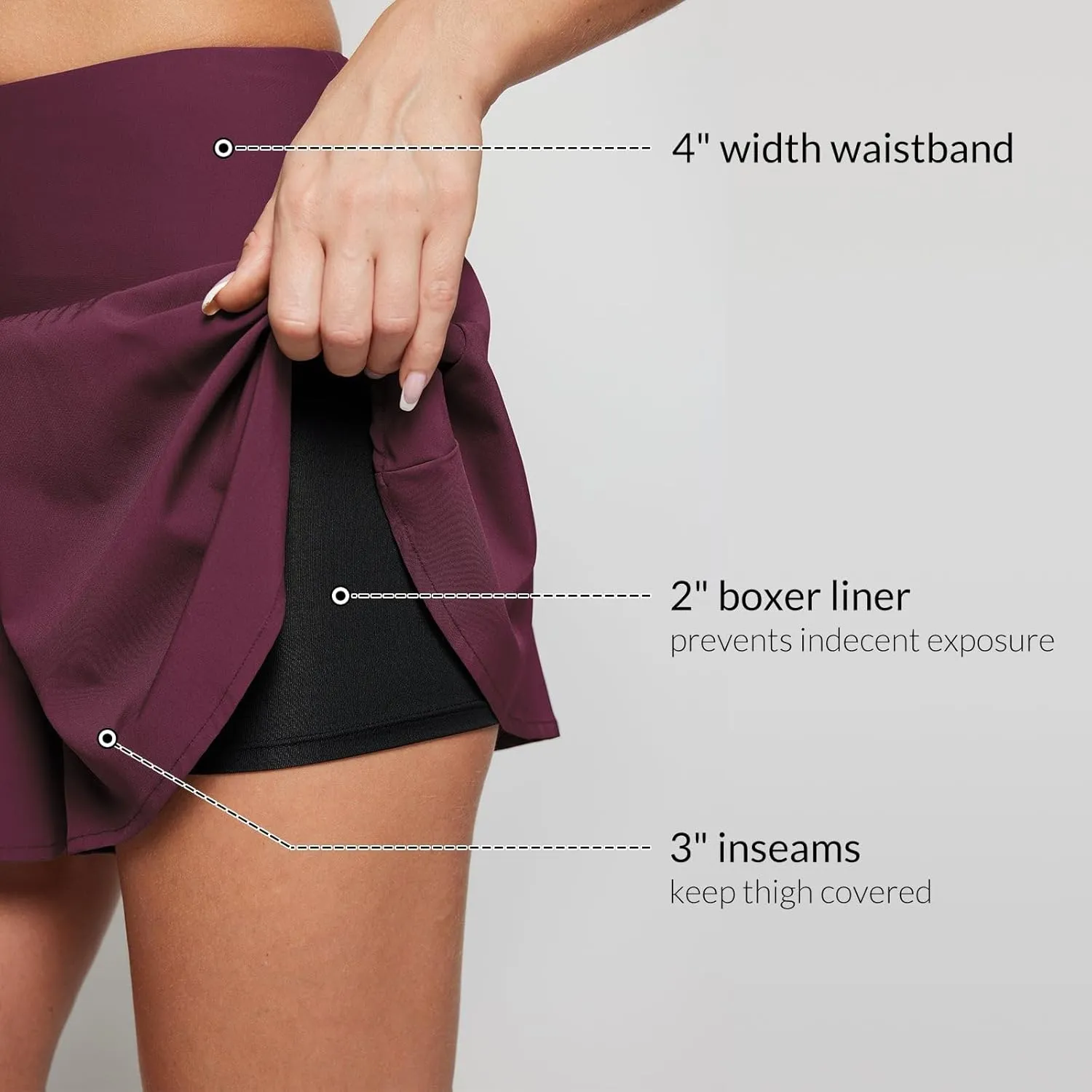 baleaf Women's Swim Shorts Bottoms High Waisted Board Shorts Tummy Control Flowy Swimsuit Bathing Suit with Liner