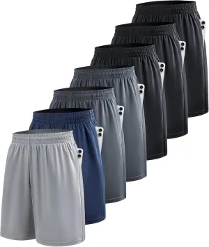 BALENNZ 7 Pack Mens Basketball Shorts with Pockets Mens Shorts Athletic Gym Workout Running Quick Dry Activewear
