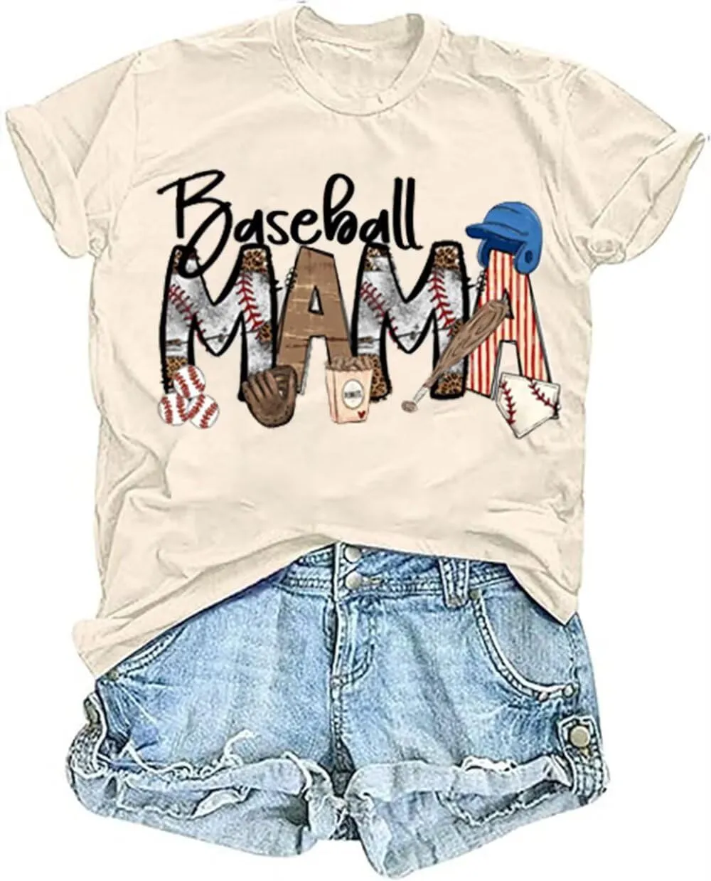 Baseball T Shirts for Women Baseball Mom Tshirt Softball Graphic Tee Tops Game Day Gifts Casual Short Sleeve Tops