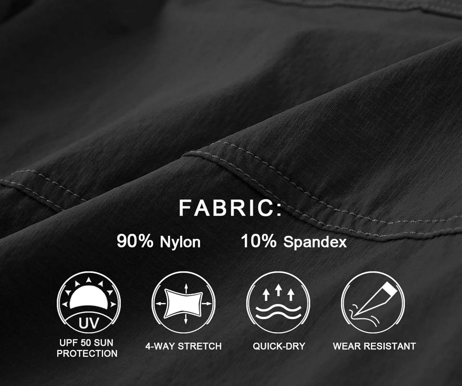BASUDAM Men's Cargo Hiking Shorts Stretch Quick Dry Lightweight Work Shorts 6 Pockets for Camping Travel