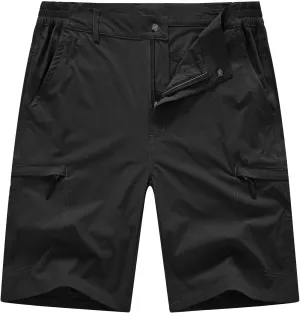 BASUDAM Men's Cargo Hiking Shorts Stretch Quick Dry Lightweight Work Shorts 6 Pockets for Camping Travel