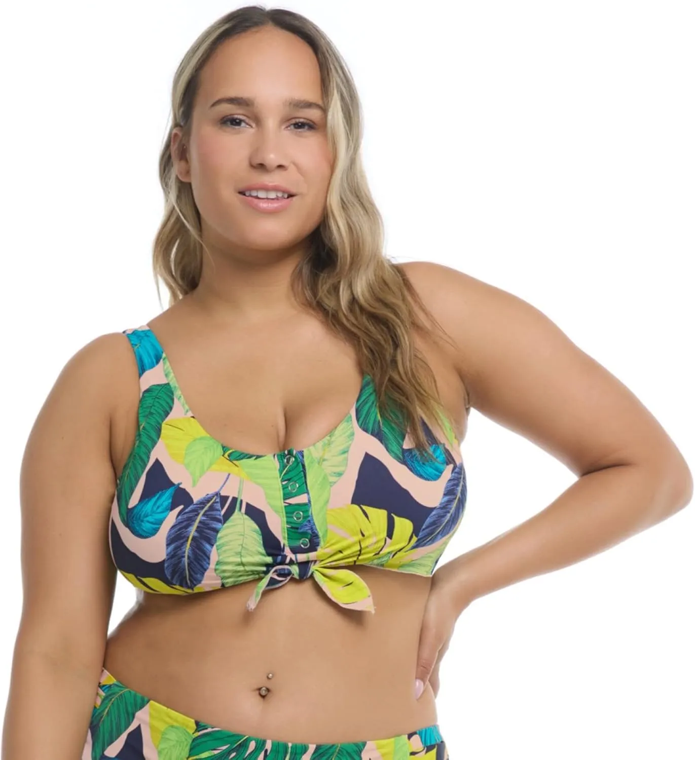 Body Glove Women's Kate Crop Bikini Top Swimsuit with Front Tie