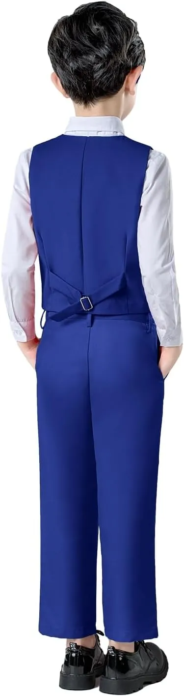 Boys Suit for Kids Toddler Boy 4-Piece Wedding Tuxedo Suits Vest and Pants Set
